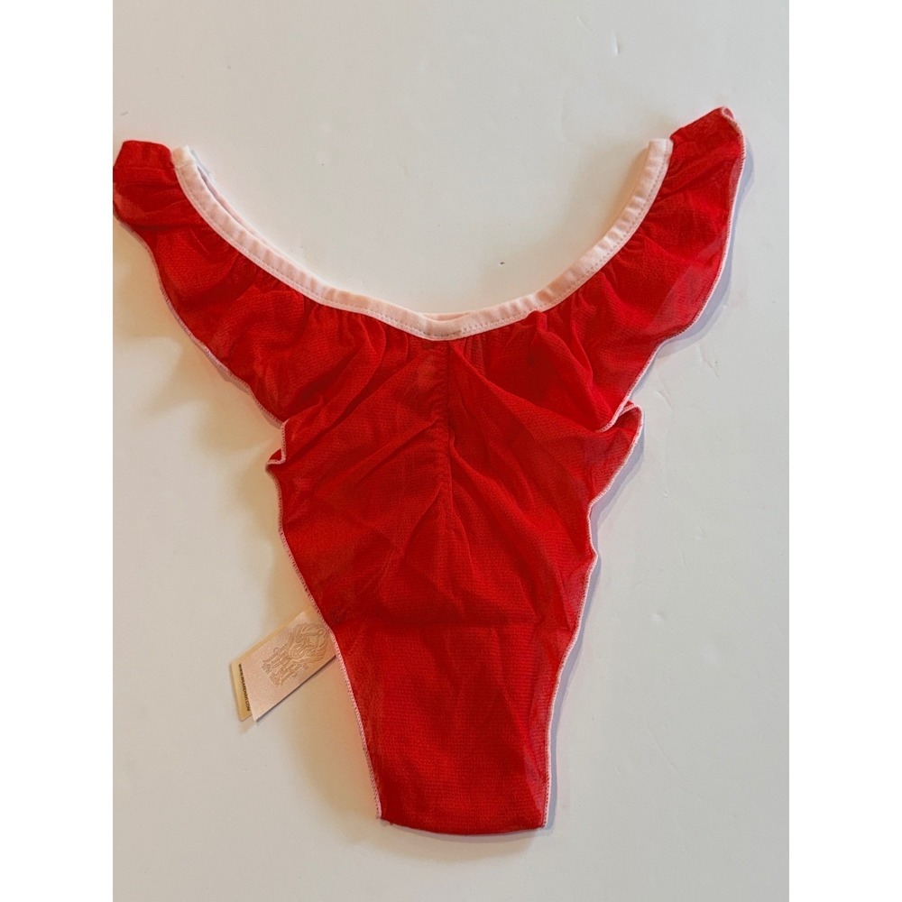 Free People HAH Flygirl Mesh Ruffle Red‎ Panty S NWT - Picture 3 of 3